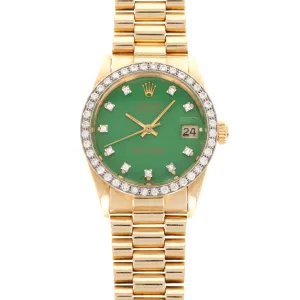 Rolex Midsize Datejust Ref. 6828 with Green Stella Dial