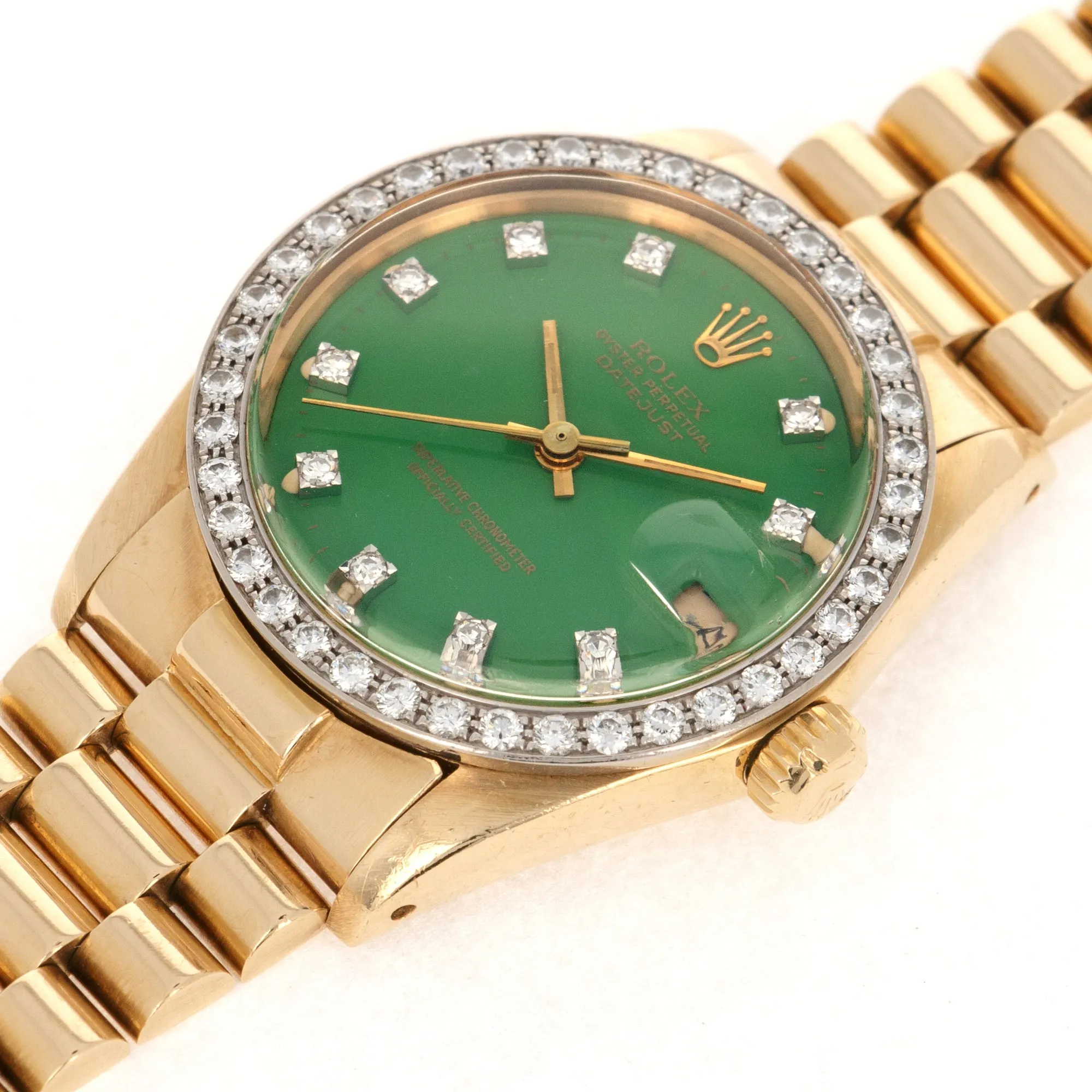 Rolex Midsize Datejust Ref. 6828 with Green Stella Dial