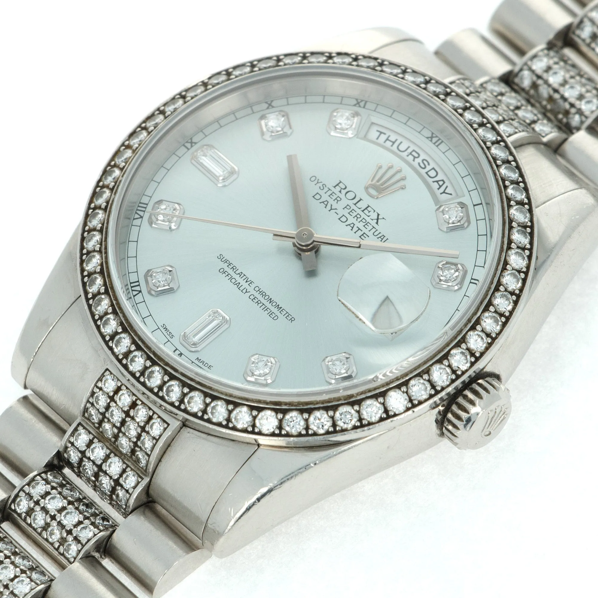 Rolex Platinum and Diamond Day-Date Ref. 118346