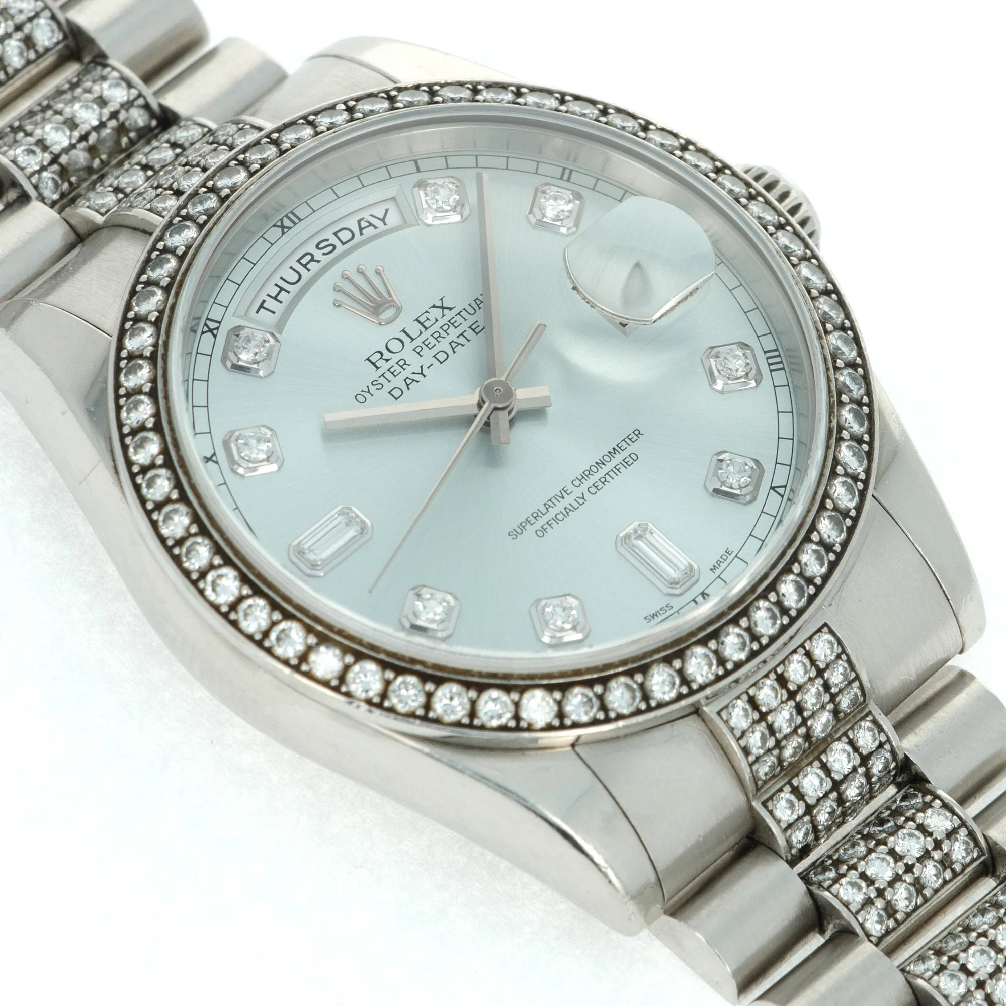 Rolex Platinum and Diamond Day-Date Ref. 118346