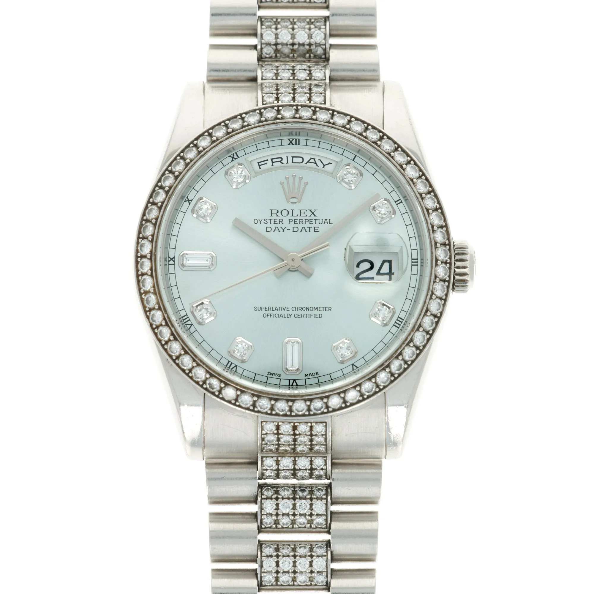 Rolex Platinum and Diamond Day-Date Ref. 118346