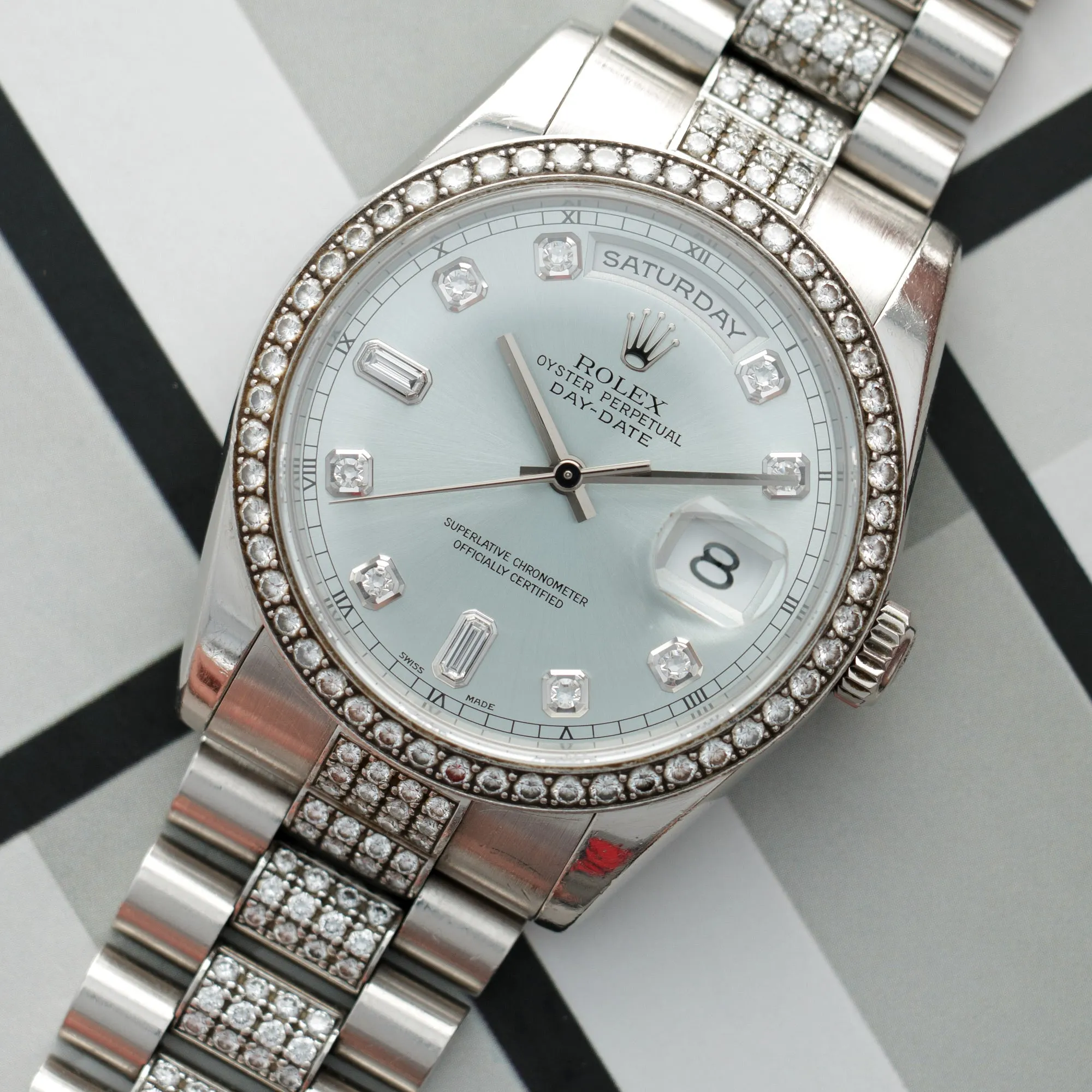 Rolex Platinum and Diamond Day-Date Ref. 118346