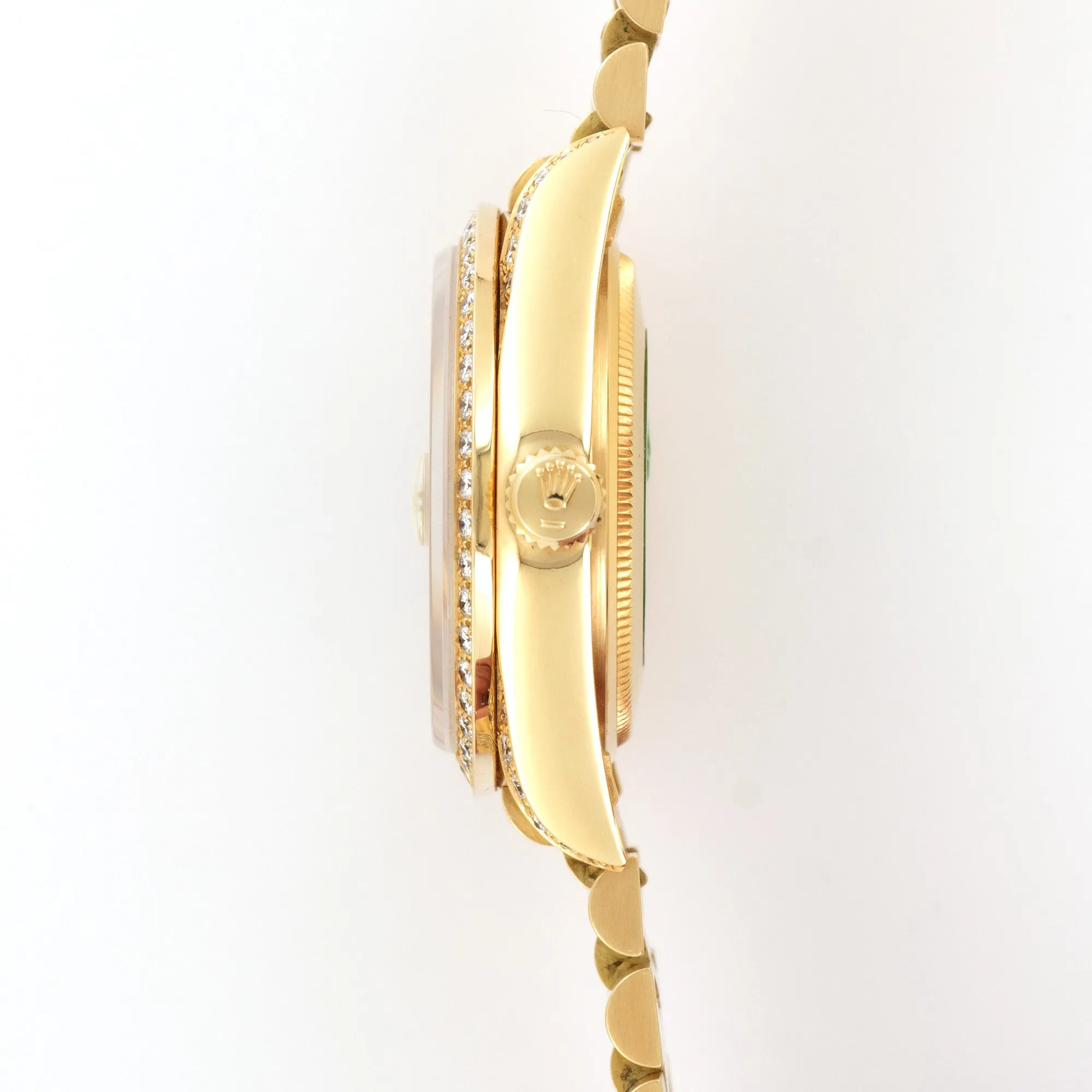 Rolex Yellow Gold Day-Date Pave Diamond Watch Ref. 18138