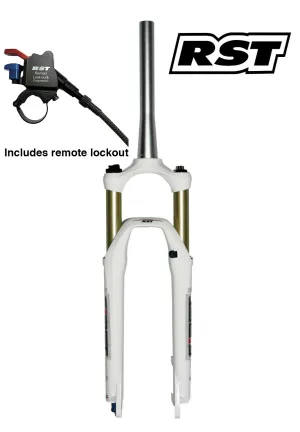 RST First 30 26" MTB Straight Air Fork - 100mm Travel - Remote Lockout - White