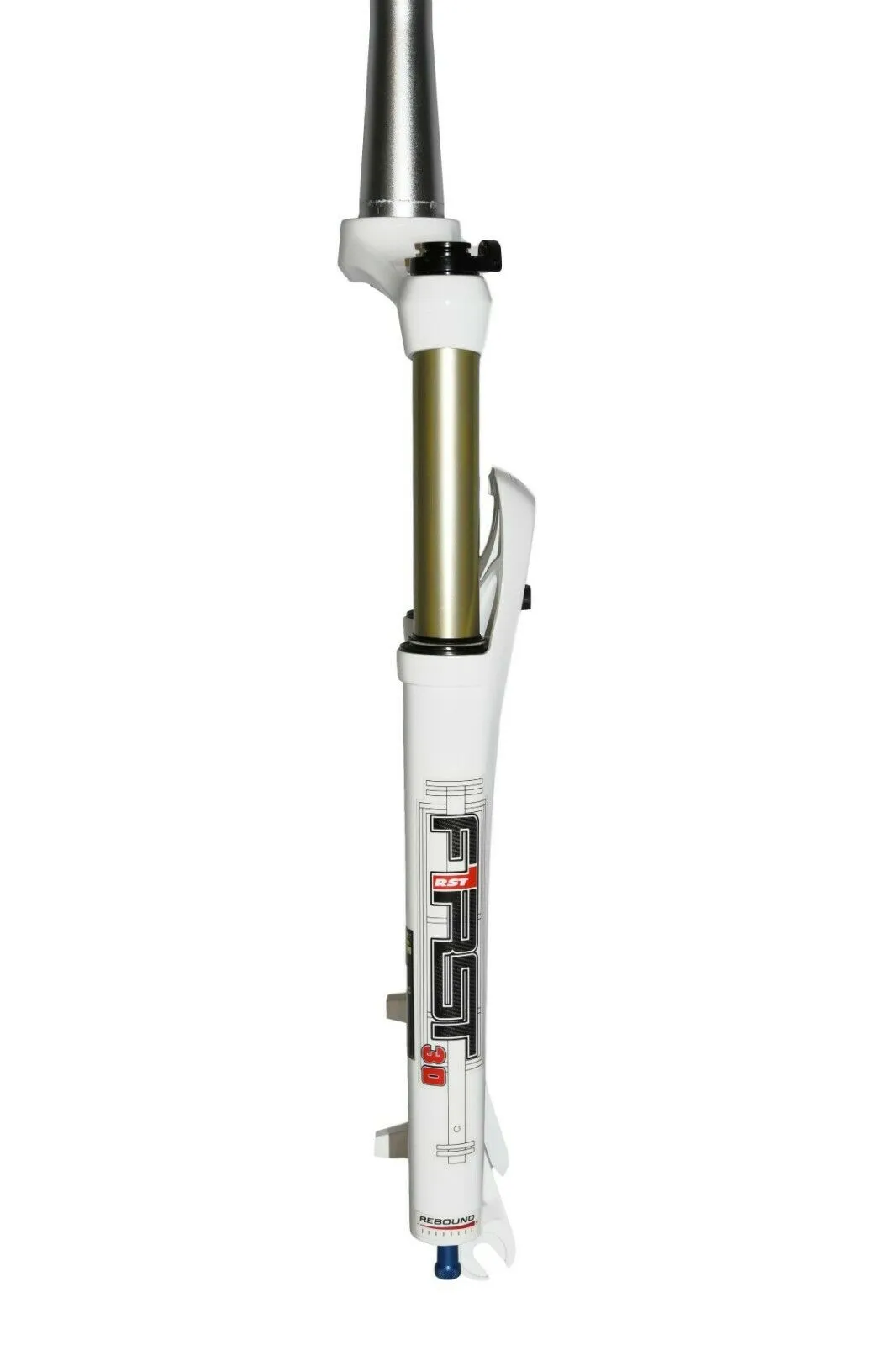 RST First 30 26" MTB Straight Air Fork - 100mm Travel - Remote Lockout - White