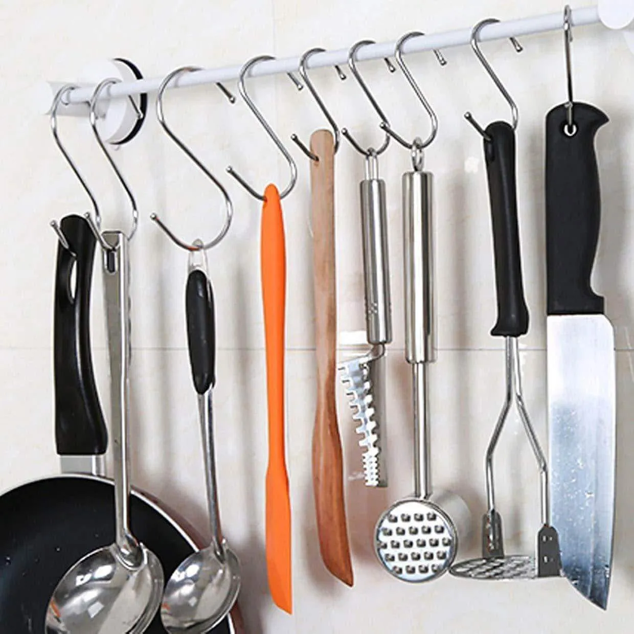 S Shaped Hooks Rustproof for Hanging pots and Pans Heavy Duty Stainless Steel Metal Hanger for Home Office Kitchen Utensils, Set of 40
