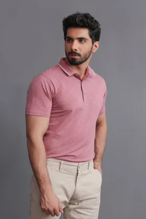 SALMON PATTERNED POLO