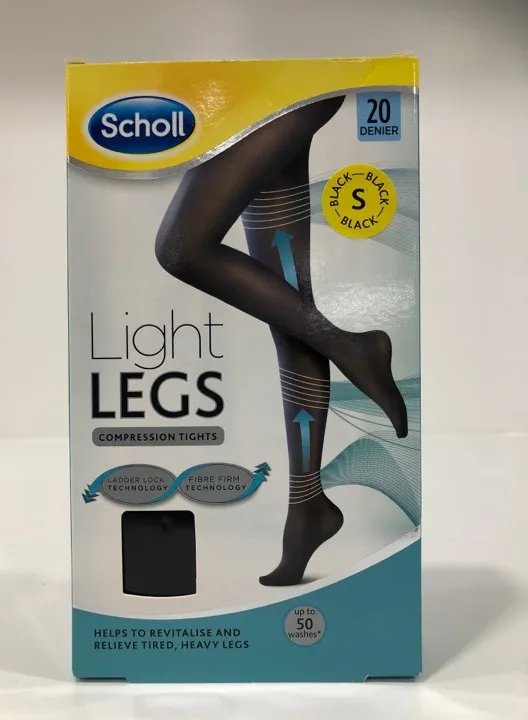 Scholl Light Legs Black Compression Tights 20 Denier  Small