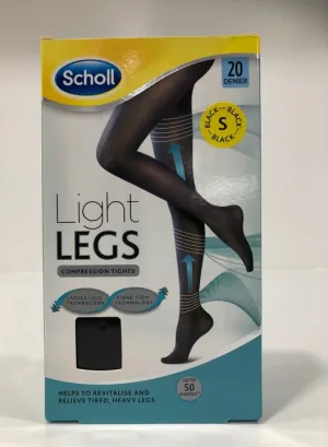Scholl Light Legs Black Compression Tights 20 Denier  Small