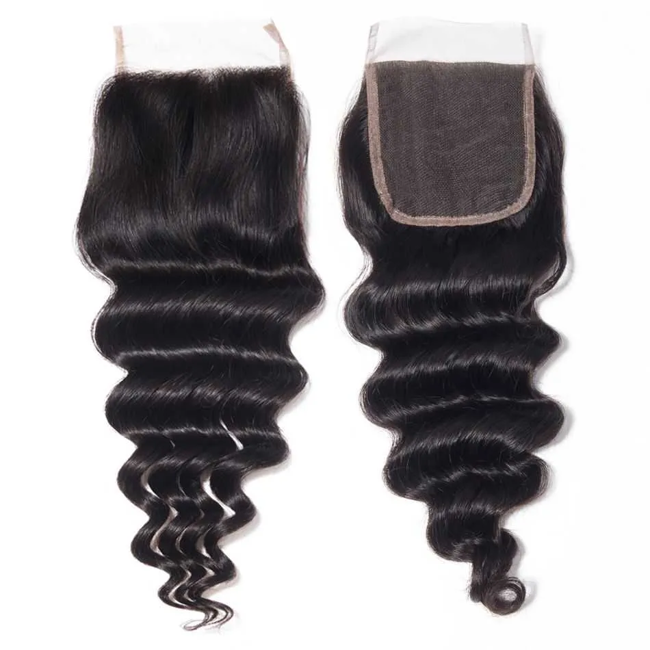 Sdamey Brazilian Loose Deep Human Hair 6X6 Lace Closure