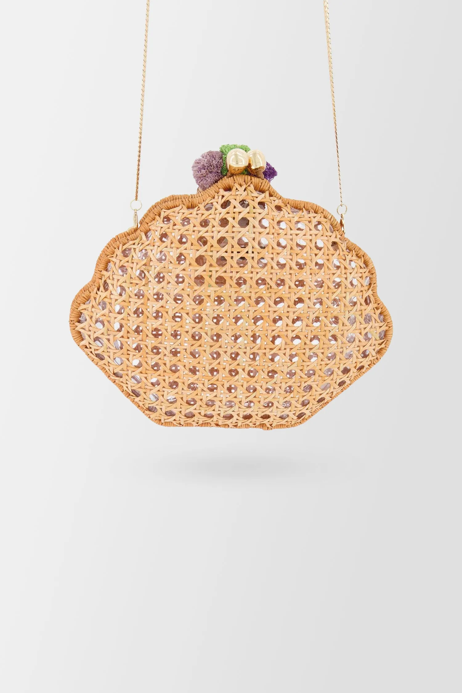 Serpui Light Honey Bela Shell Clutch