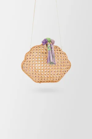 Serpui Light Honey Bela Shell Clutch