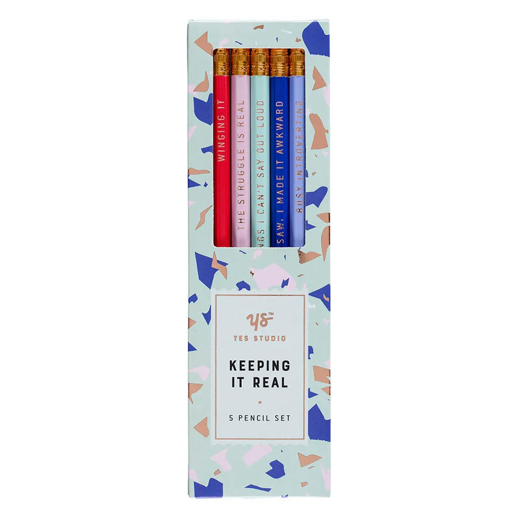 SET OF 5 PENCILS - HB - KEEPING IT REAL