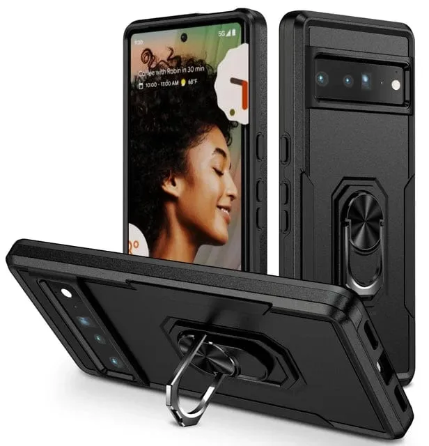 Shockproof Phone Case With Ring Grip For Google Pixel