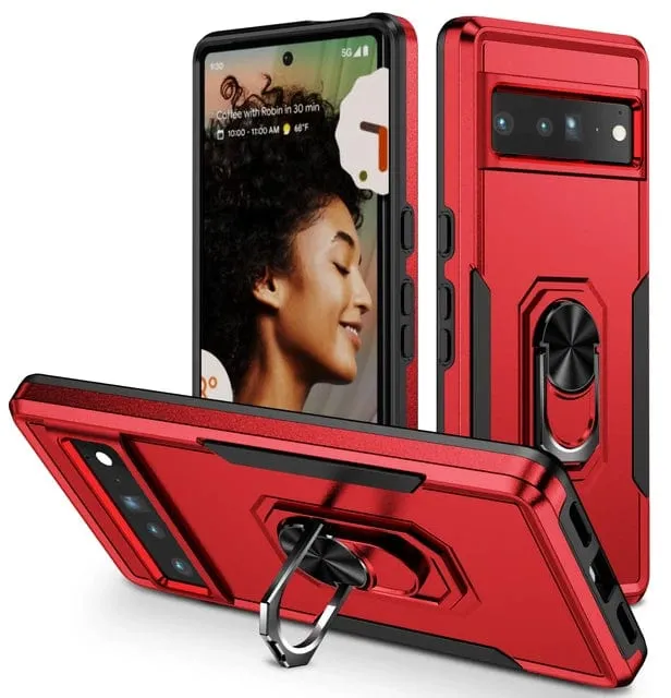 Shockproof Phone Case With Ring Grip For Google Pixel