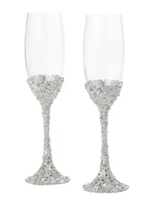 Silver Everleigh Toasting Flute Set of 2 by Olivia Riegel