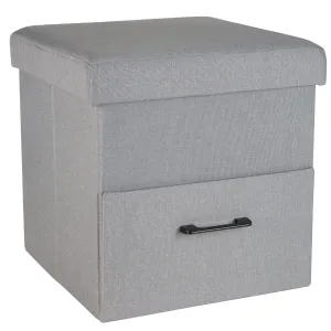 Simplify Collapsible Storage Ottoman with Drawer | Hidden Storage |