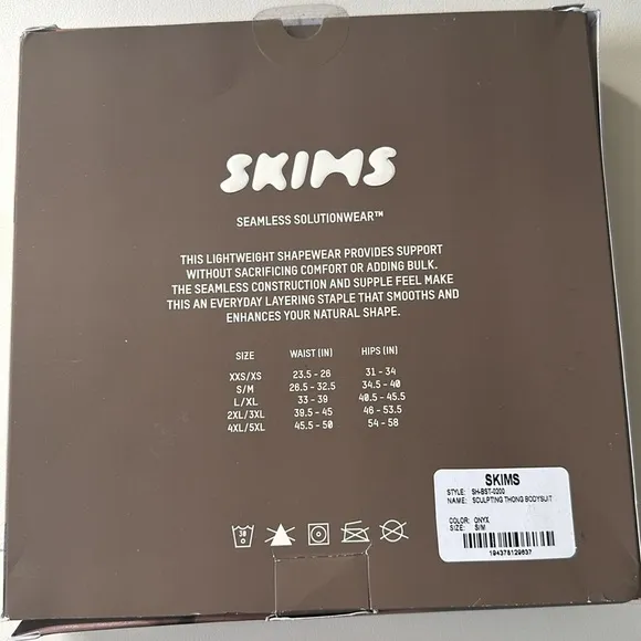 skims sculpting thong bodysuit onyx black