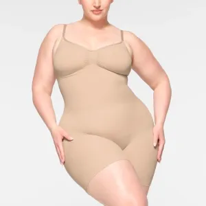 Skims Seamless Sculpt Mid Thigh Bodysuit Shapewear in Mica Size XL