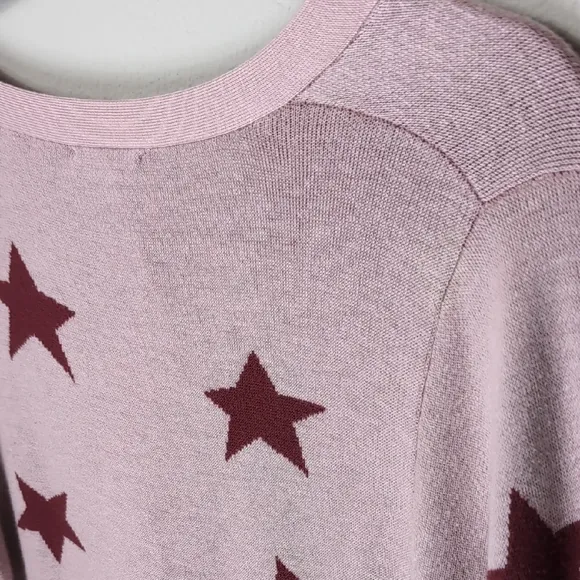 Splendid Star Patterned Pink Sweater Womens XL Pink Cardigan