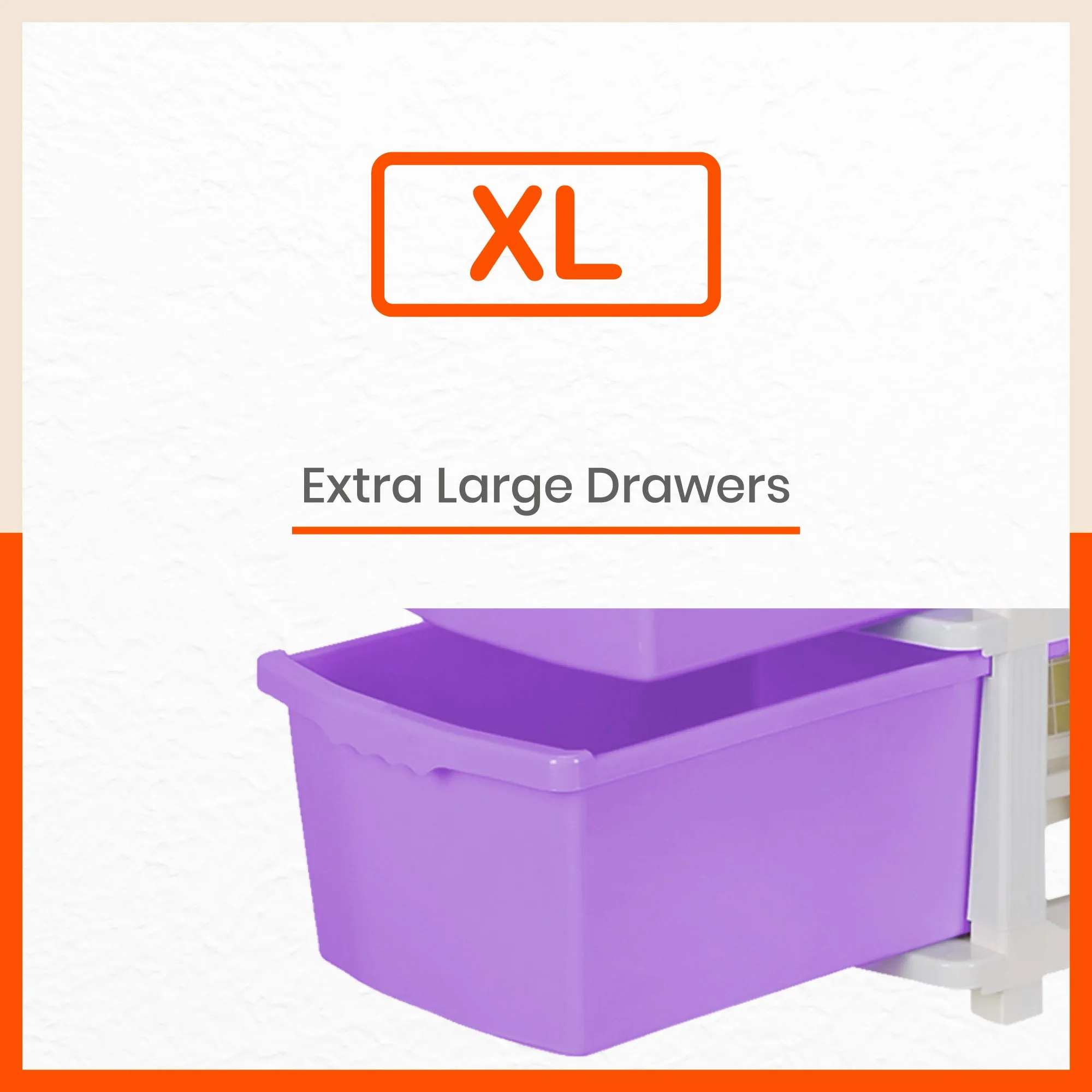 Stomo 3 Drawer Multi-Purpose Storage Organizer for Home and Office (Lavender)