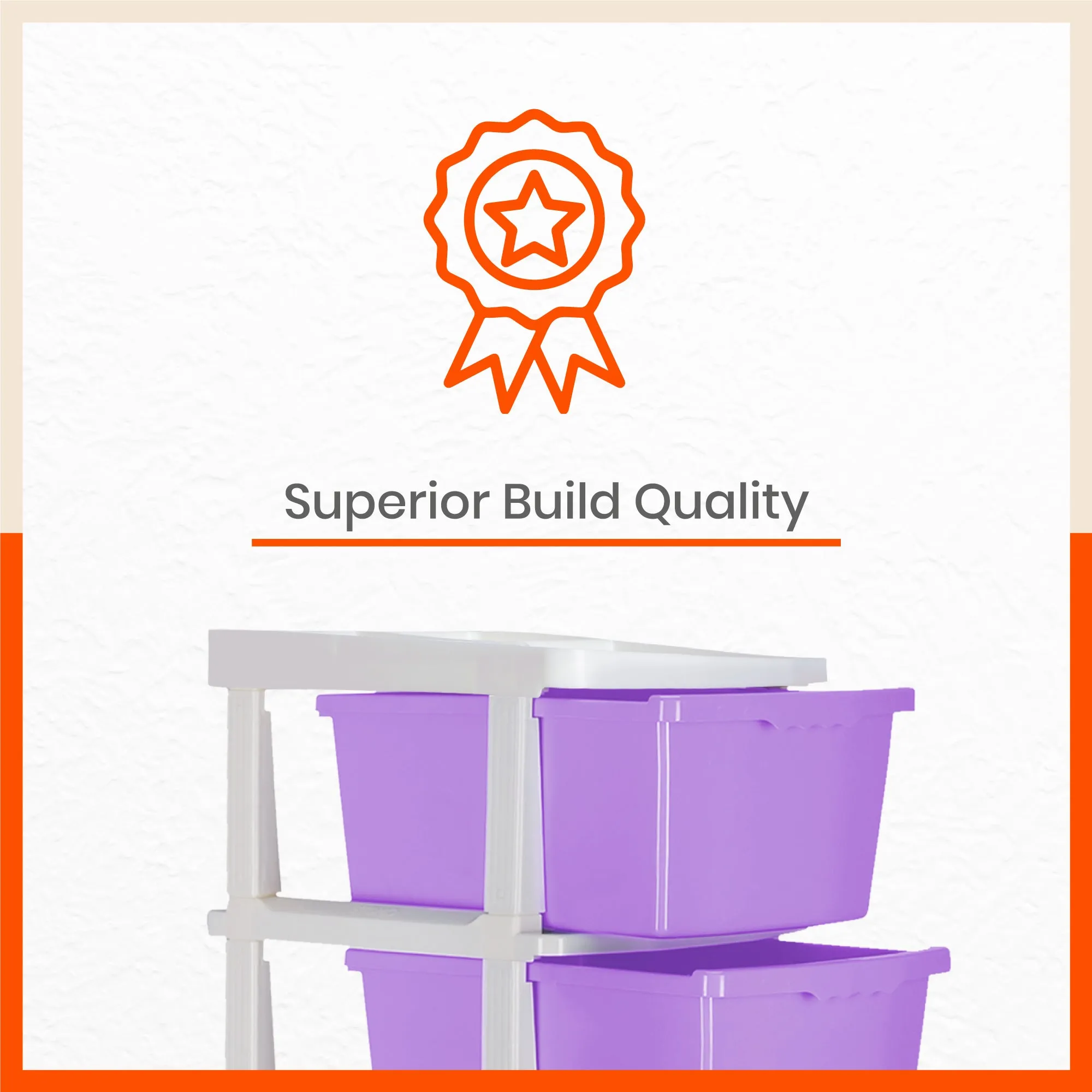 Stomo 3 Drawer Multi-Purpose Storage Organizer for Home and Office (Lavender)