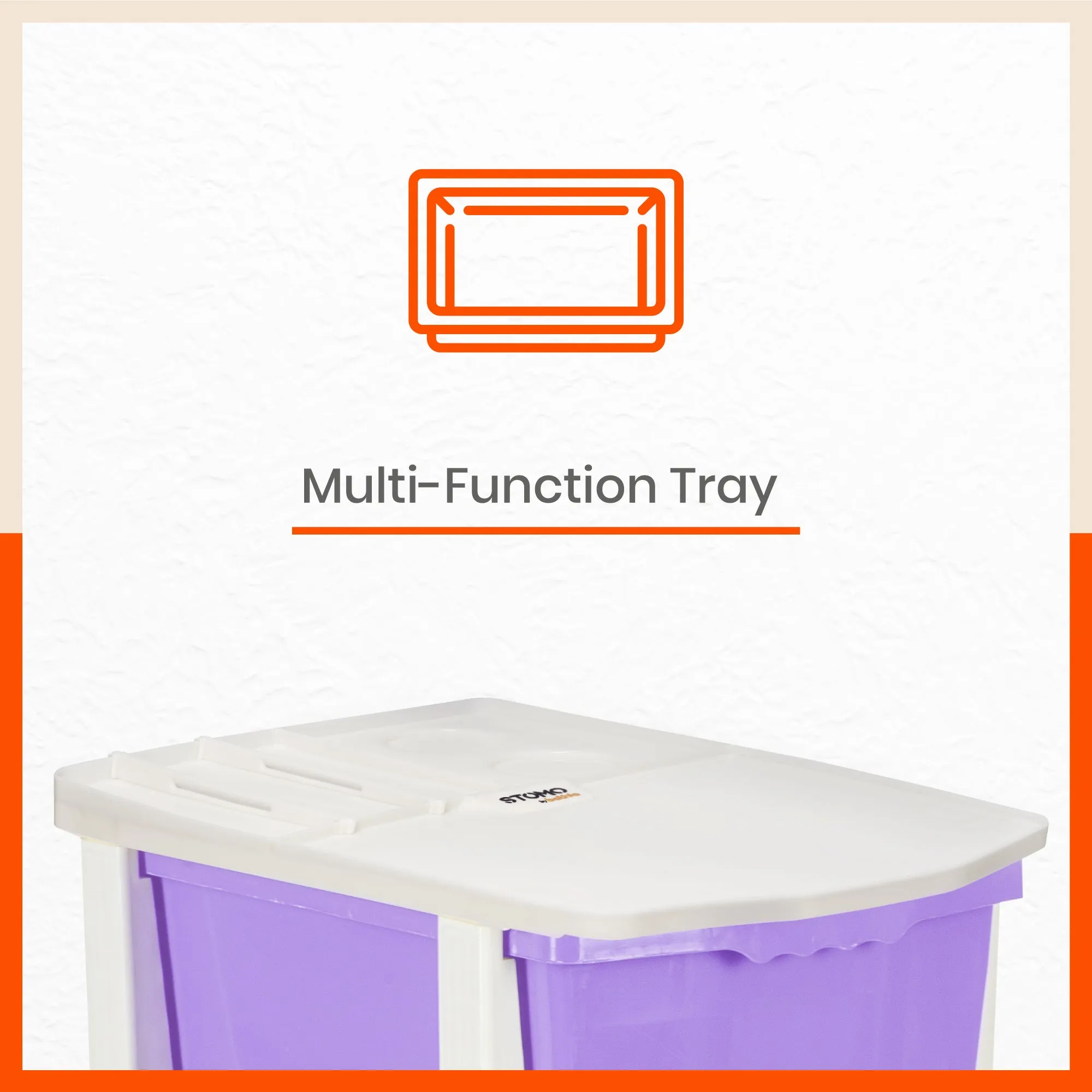 Stomo 3 Drawer Multi-Purpose Storage Organizer for Home and Office (Lavender)
