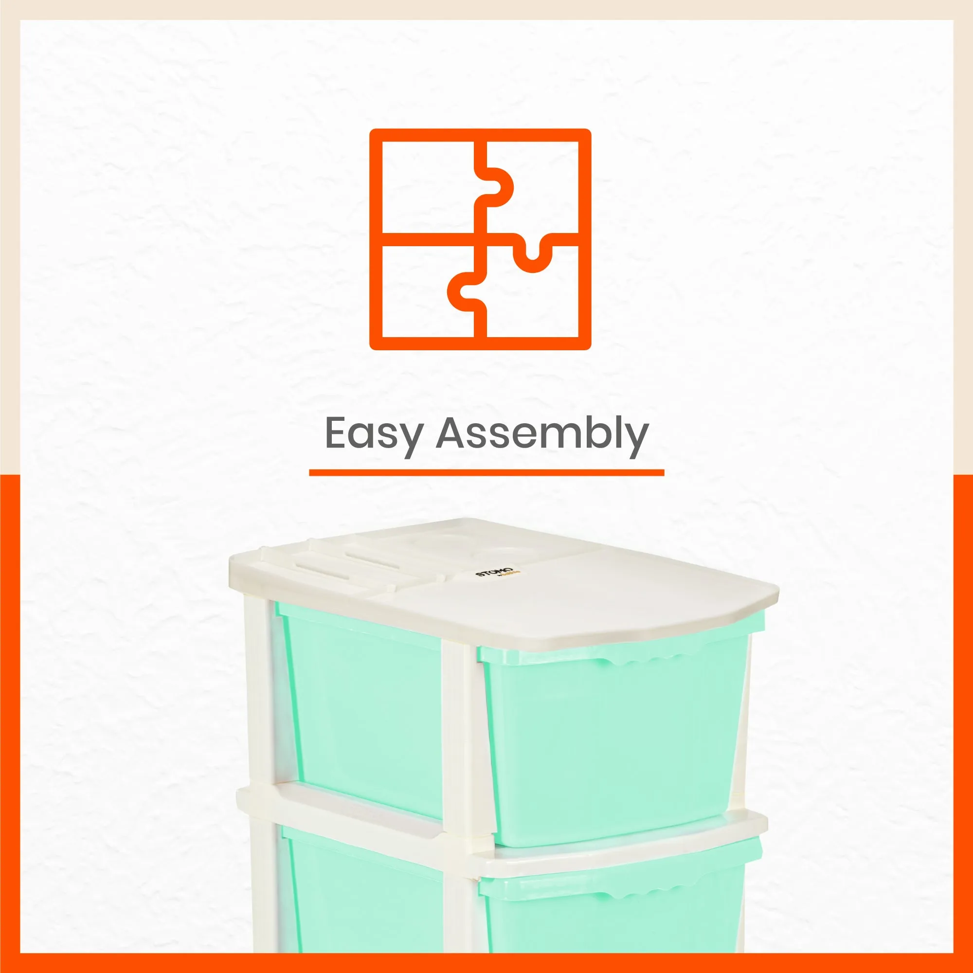 Stomo 4 Drawer Multi-Purpose Storage Organizer for Home and Office (Jade)