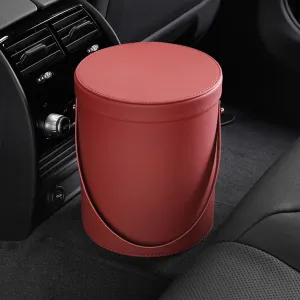 Storage Box Trash Can, Custom Fit For Your Cars, Portable Collapsible Car Trash Can, Leather Waterproof Small Mini Car Garbage Can Waste Basket, Car Accessories FD15989