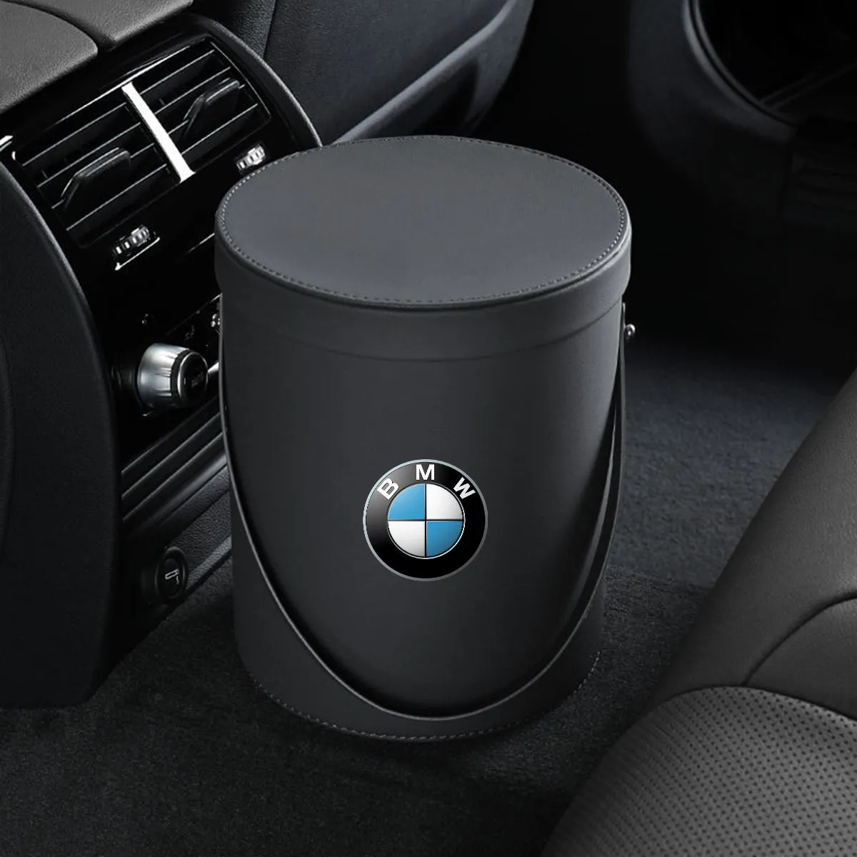 Storage Box Trash Can, Custom Fit For Your Cars, Portable Collapsible Car Trash Can, Leather Waterproof Small Mini Car Garbage Can Waste Basket, Car Accessories KX15989