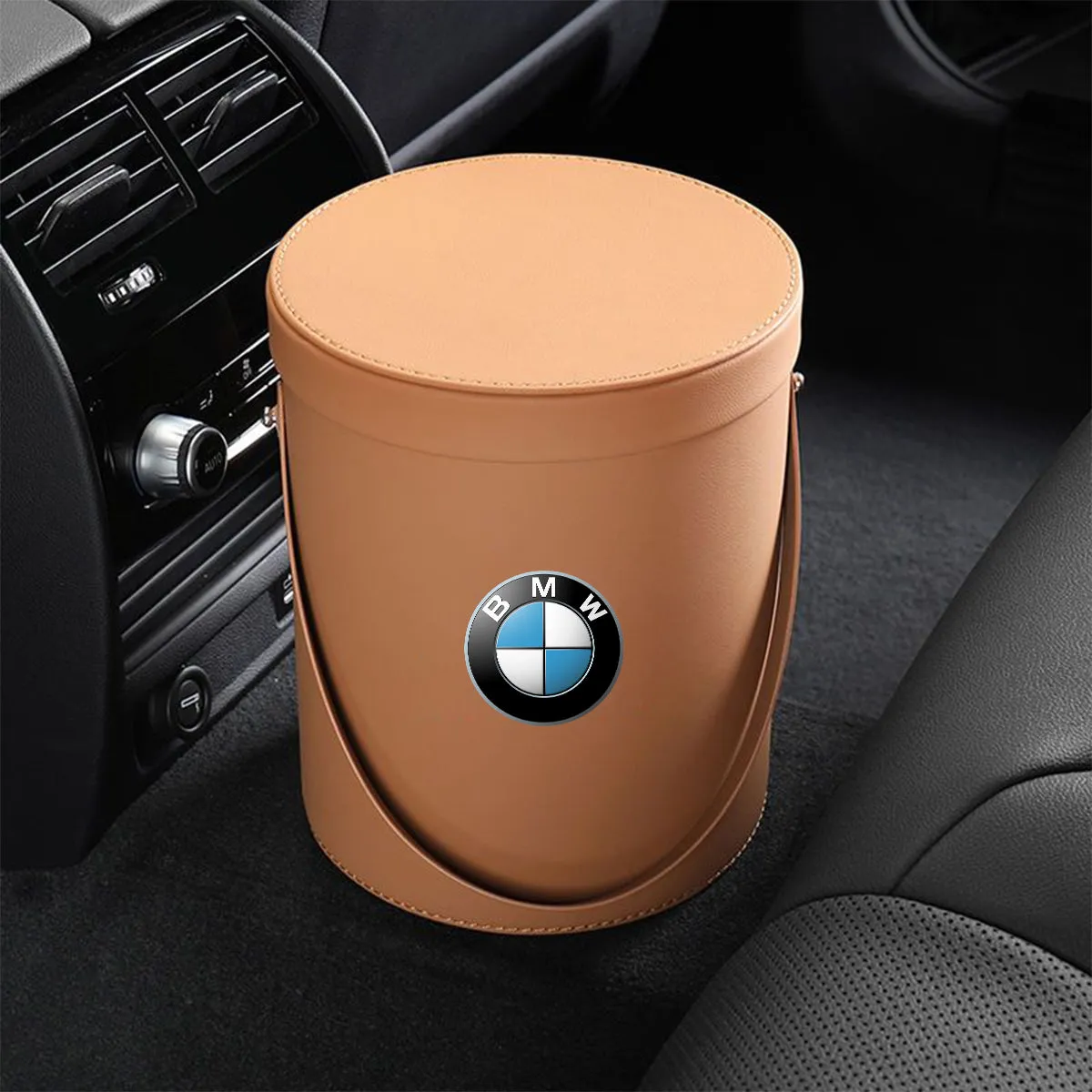 Storage Box Trash Can, Custom Fit For Your Cars, Portable Collapsible Car Trash Can, Leather Waterproof Small Mini Car Garbage Can Waste Basket, Car Accessories KX15989
