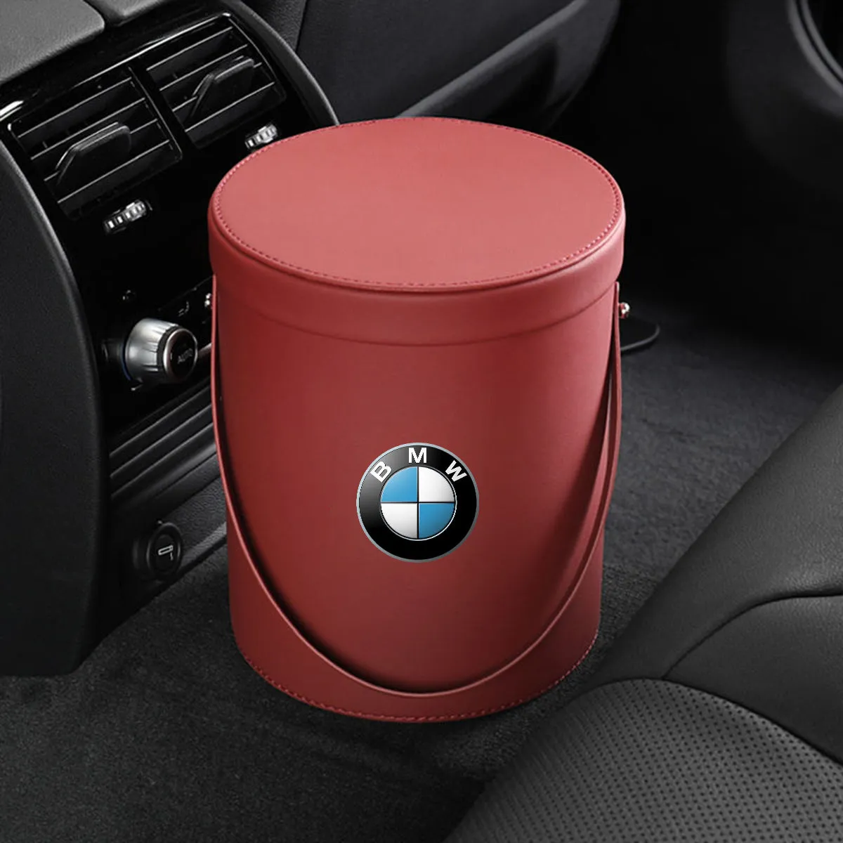 Storage Box Trash Can, Custom Fit For Your Cars, Portable Collapsible Car Trash Can, Leather Waterproof Small Mini Car Garbage Can Waste Basket, Car Accessories KX15989