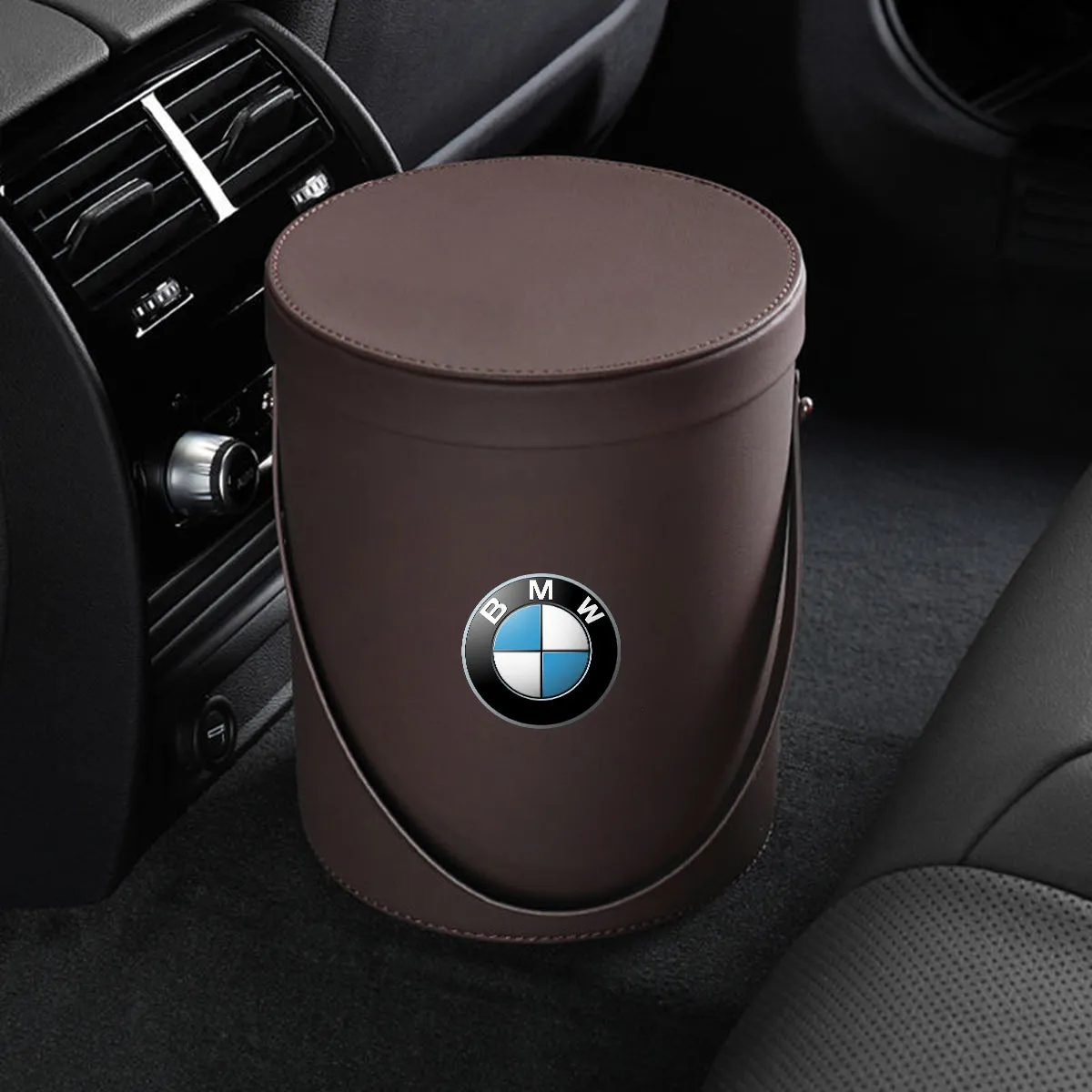 Storage Box Trash Can, Custom Fit For Your Cars, Portable Collapsible Car Trash Can, Leather Waterproof Small Mini Car Garbage Can Waste Basket, Car Accessories KX15989