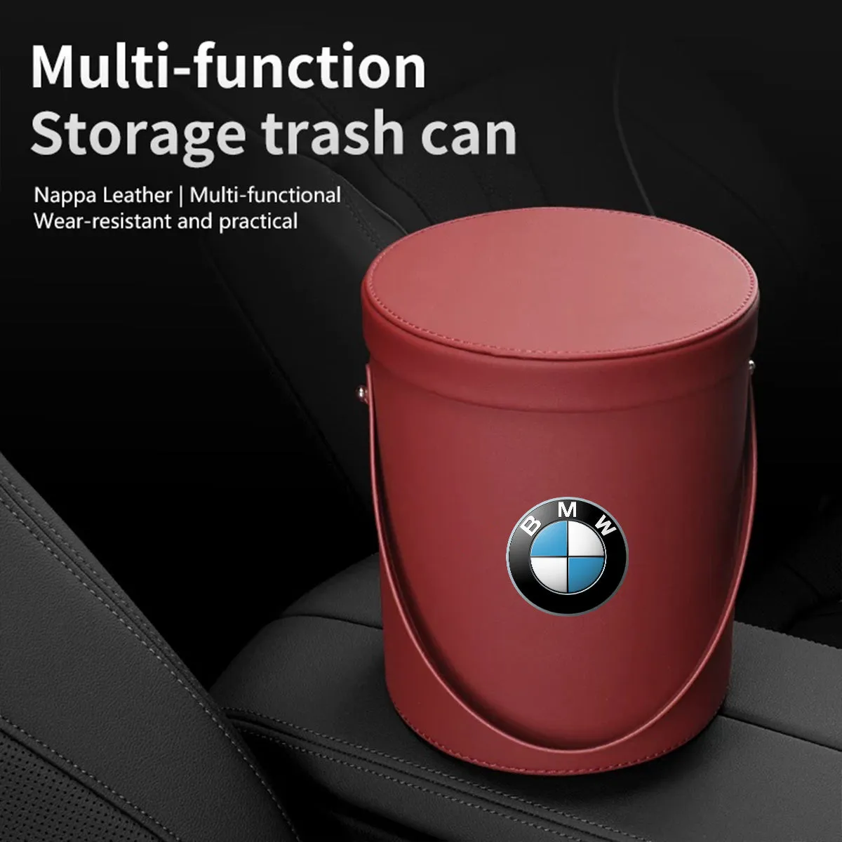 Storage Box Trash Can, Custom Fit For Your Cars, Portable Collapsible Car Trash Can, Leather Waterproof Small Mini Car Garbage Can Waste Basket, Car Accessories KX15989