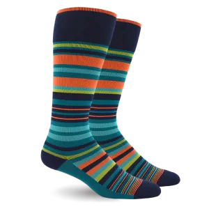 Stripe Cotton Teal - Medical Compression Socks