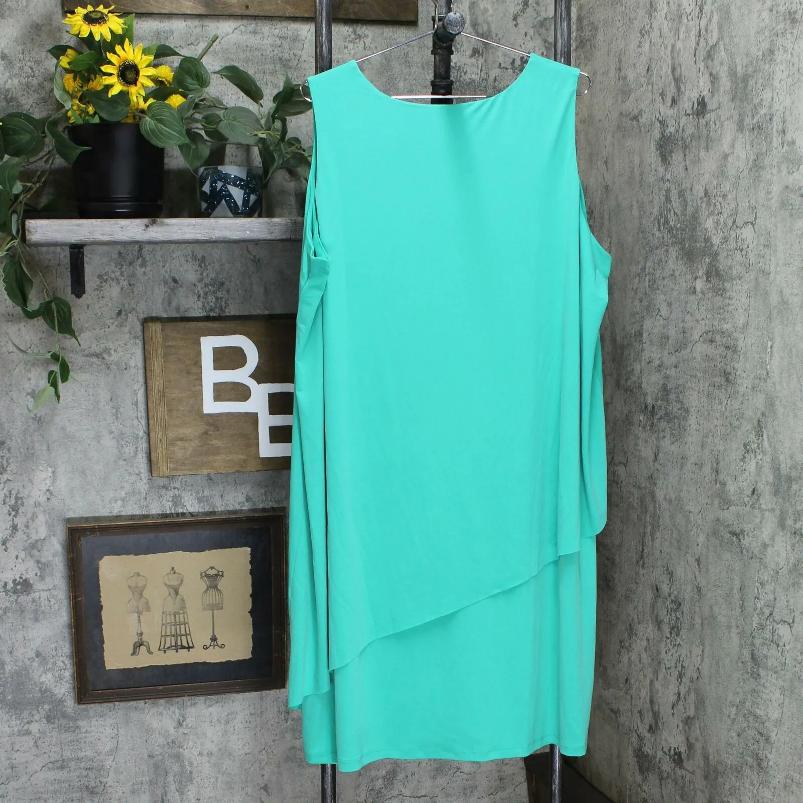 Susan Graver Plus Size Liquid Knit Tiered Asymmetrical Dress