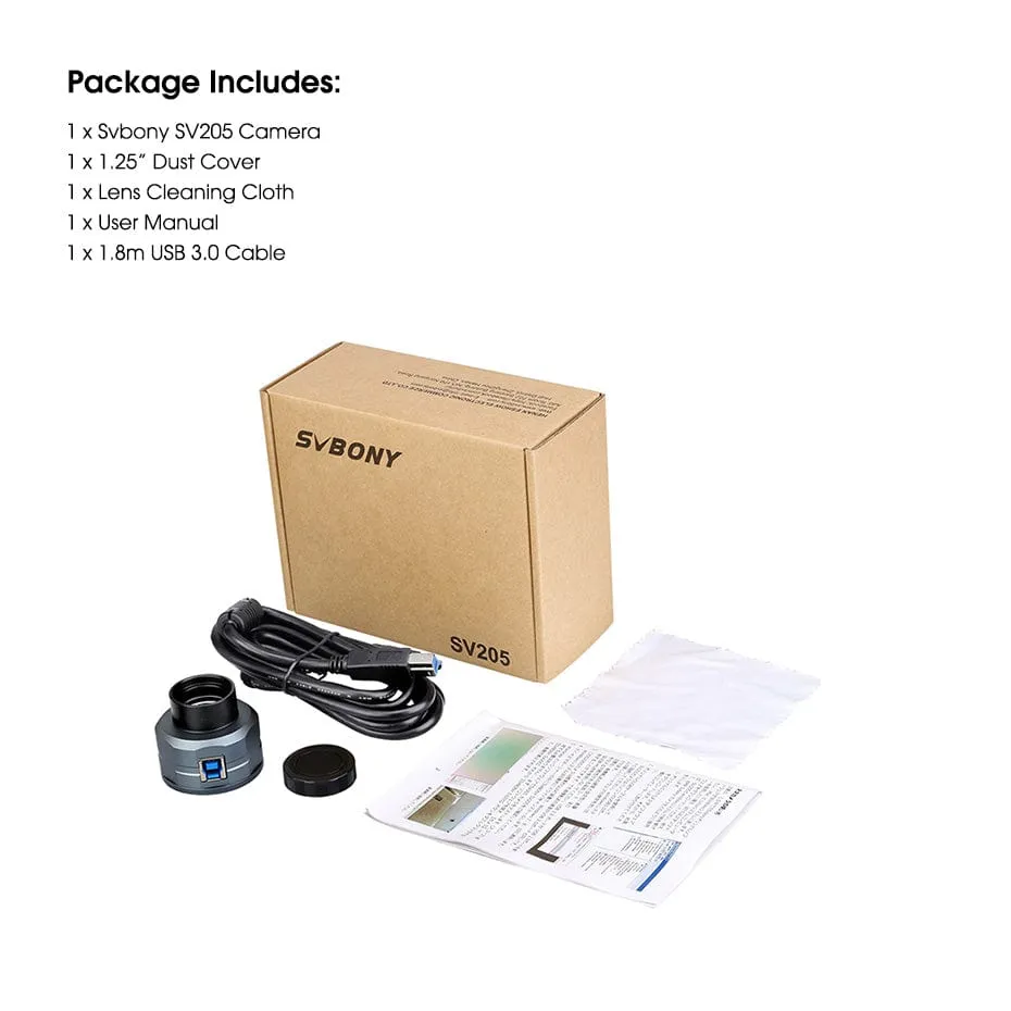 Svbony SV205 Colour Camera 8MP USB3.0 for Telescope Astrophotography - F9159D