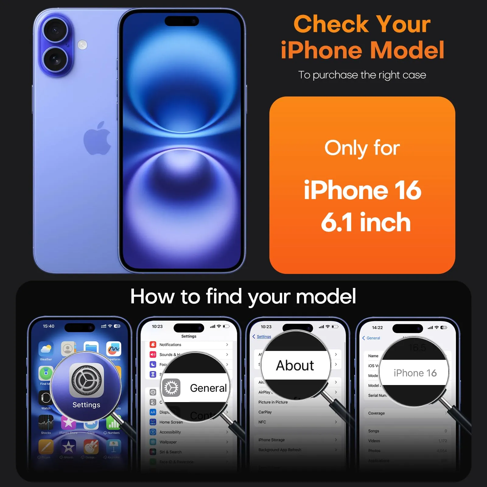 TAURI 5 in 1 for iPhone 16 Case, Compatible with MagSafe [Anti-Yellowing] with 2X Screen Protector   2X Camera Lens Protector, Military-Grade Protection, Magnetic Phone Case for iPhone 16 6.1", Blue