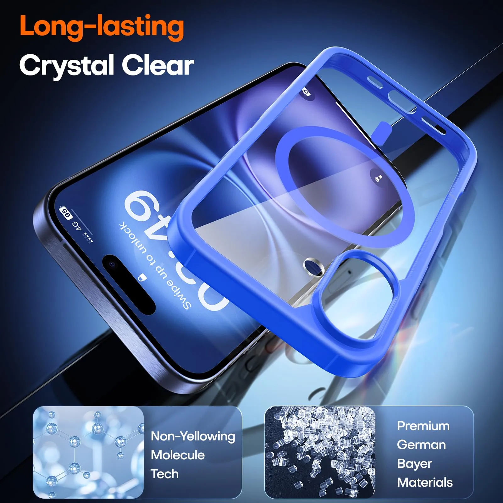 TAURI 5 in 1 for iPhone 16 Case, Compatible with MagSafe [Anti-Yellowing] with 2X Screen Protector   2X Camera Lens Protector, Military-Grade Protection, Magnetic Phone Case for iPhone 16 6.1", Blue