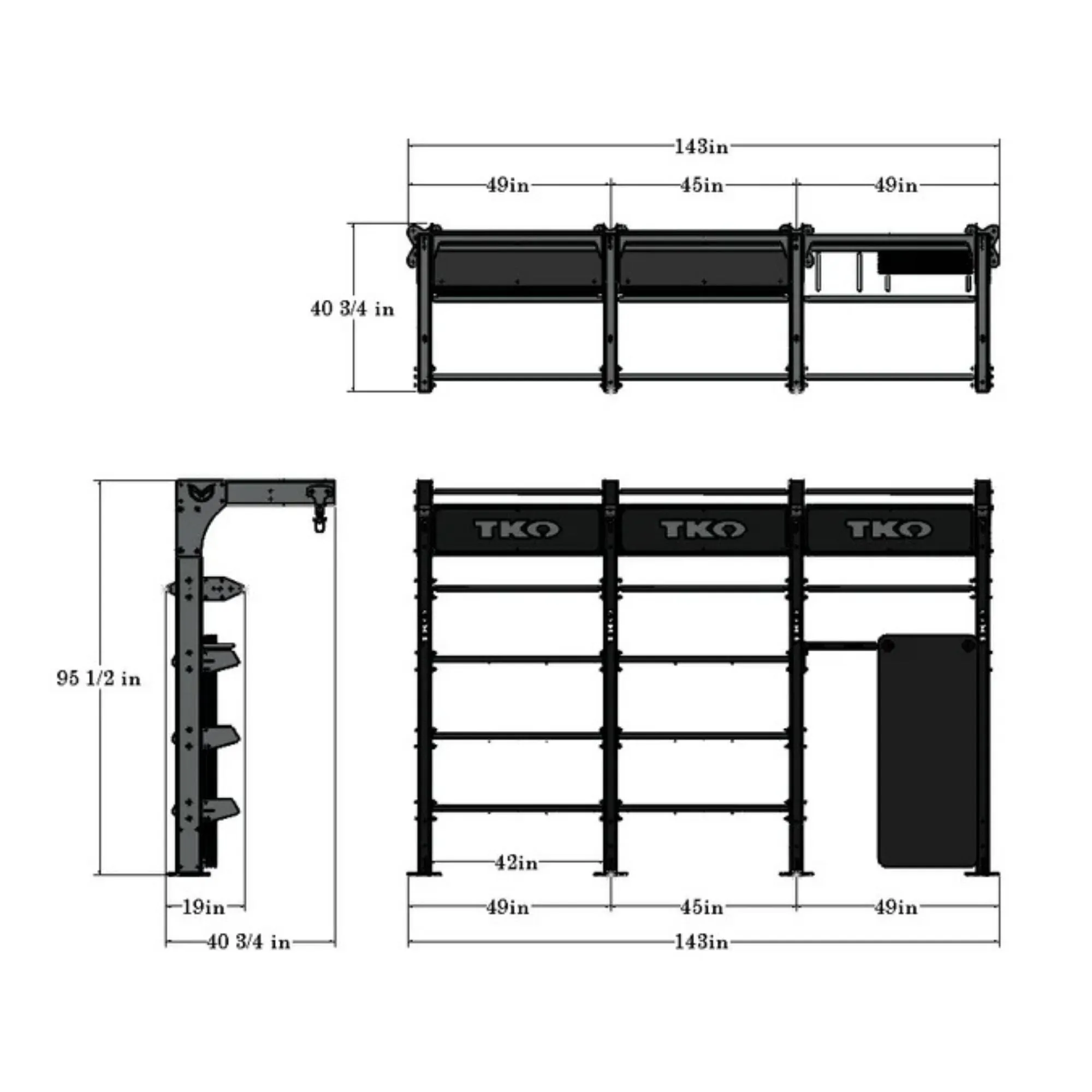 TKO Triple Suspension Bay DB-TSU-848