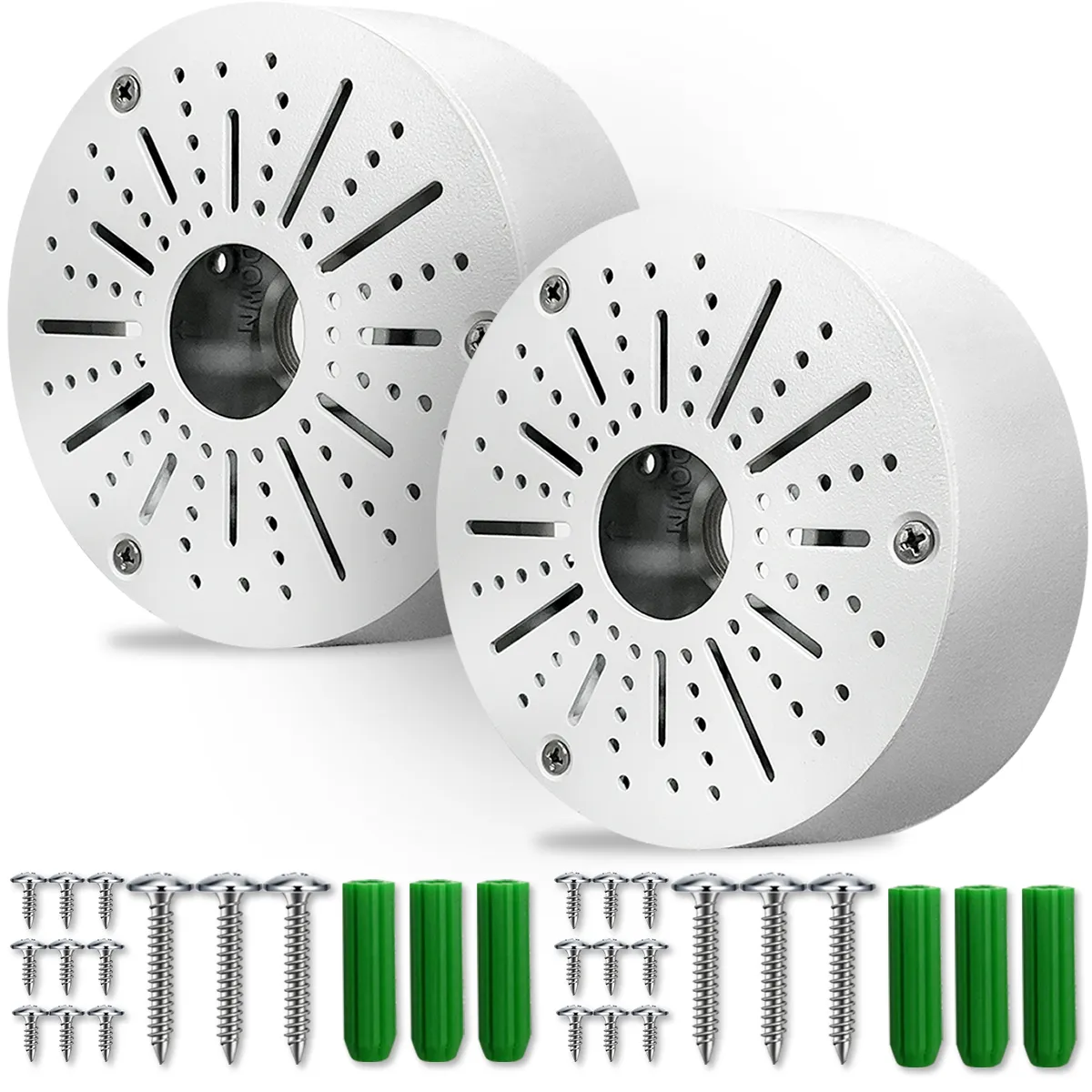 Universal Junction Box for Bullet Dome Turret Cameras & Solar Panel, CCTV Base Box Hide Cable, Wall Ceiling Mount Bracket, Metal Electric Enclosure