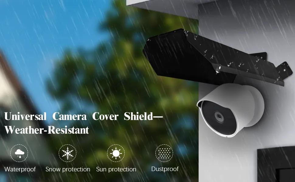 Universal Security Camera Sun Rain Cover Shield, Protective Roof for Dome/Bullet Outdoor Camera