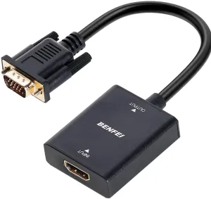 VGA to HDMI, 1080P VGA to HDMI Adapter (Male to Female)