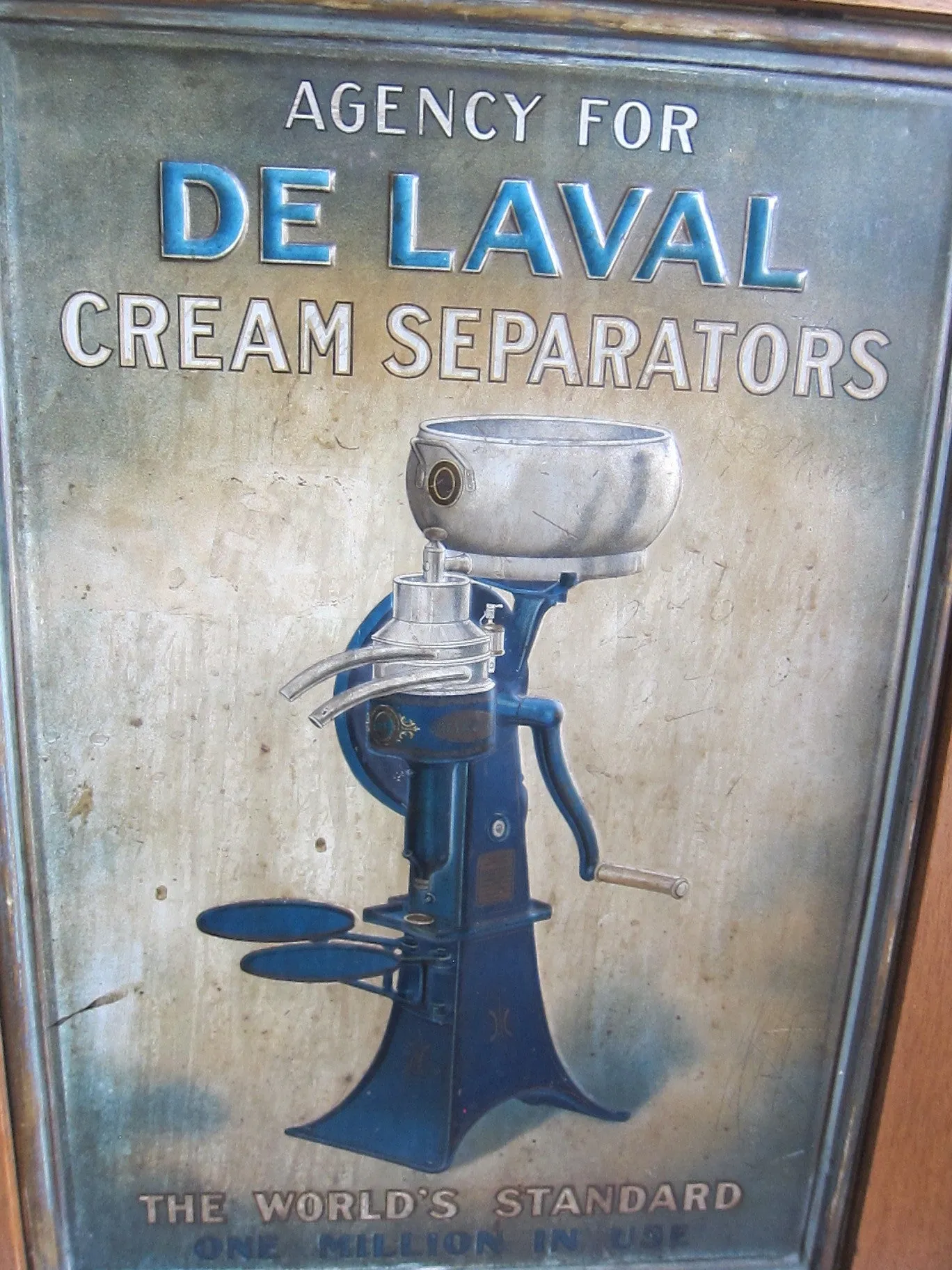 Vintage Advertising DeLaval Cream Separators Counter Advertising Display Case