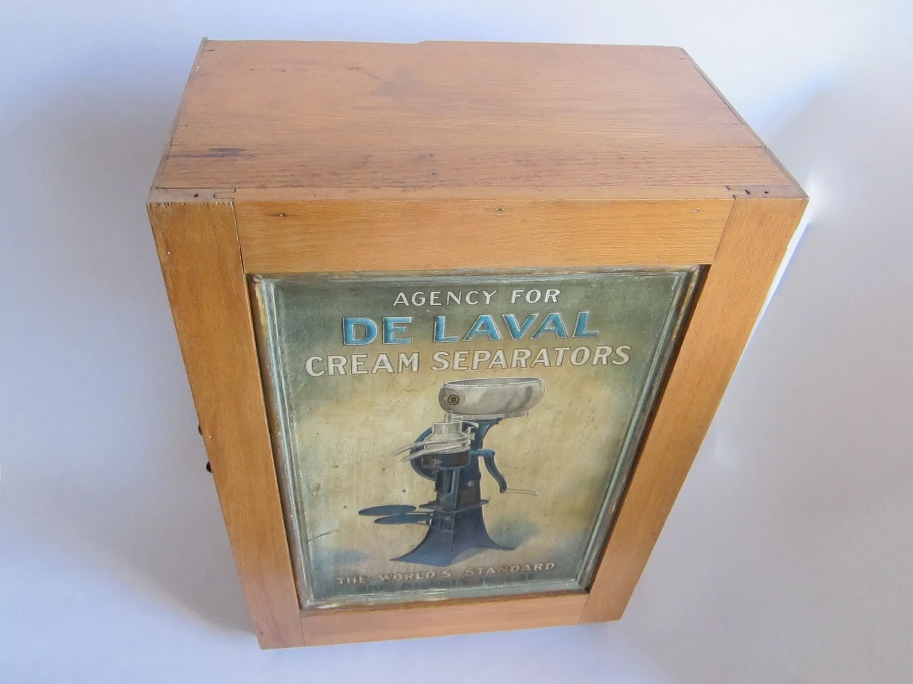 Vintage Advertising DeLaval Cream Separators Counter Advertising Display Case