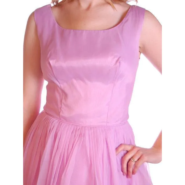 Vintage Nylon Chiffon/Lace Dress Dress Lavender  1950S 32-25-Free
