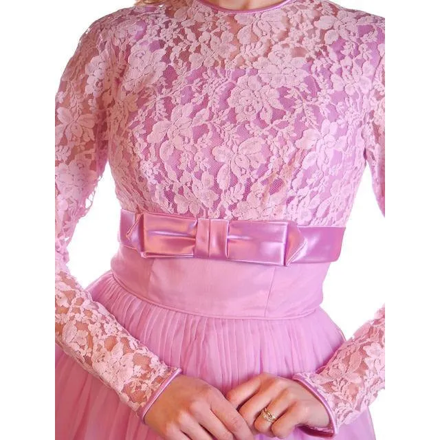 Vintage Nylon Chiffon/Lace Dress Dress Lavender  1950S 32-25-Free