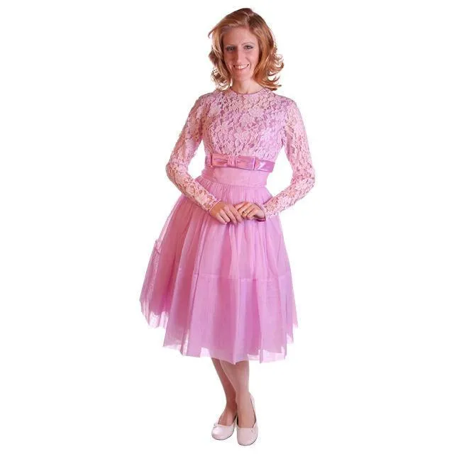 Vintage Nylon Chiffon/Lace Dress Dress Lavender  1950S 32-25-Free