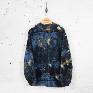 Vintage Pheasant Patterned Fleece - Blue - XL