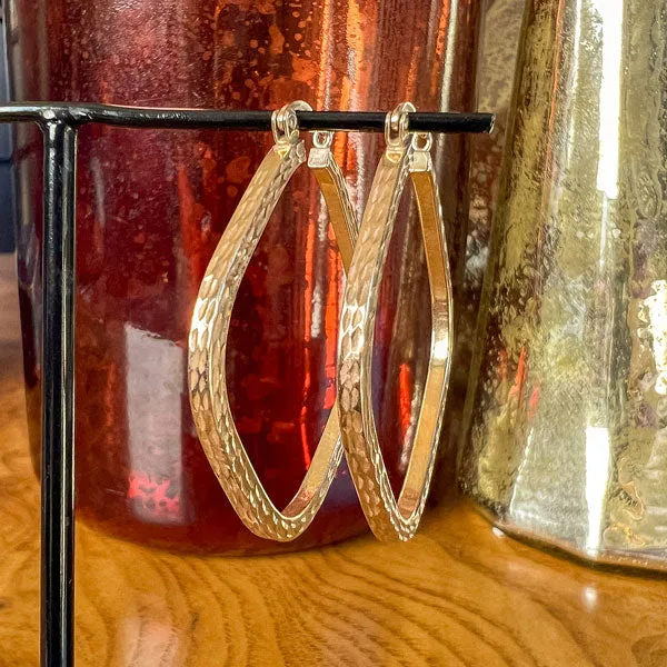 Vintage Square Patterned Hoop Earrings